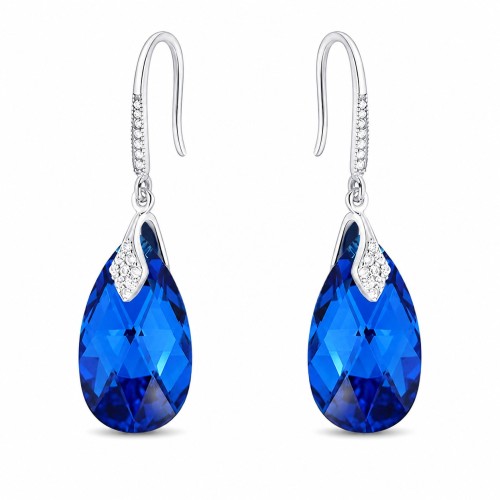 Sudraba auskari „Baroks III (Capri Blue Comet Argent Light)“