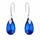 Sudraba auskari „Baroks III (Capri Blue Comet Argent Light)“ ar Swarovski® kristāliem