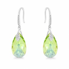 Sudraba auskari „Baroks III (Peridot AB)“ ar Swarovski® kristāliem