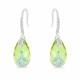 Sudraba auskari „Baroks III (Peridot AB)“ ar Swarovski® kristāliem