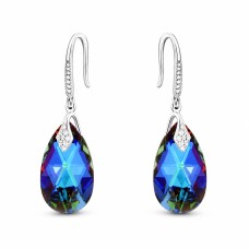 Sudraba auskari „Baroka III (Meridian Blue)“ ar Swarovski™ kristāliem