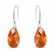 Sudraba auskari „Baroka III (Smoked Amber)“ ar Swarovski® kristāliem