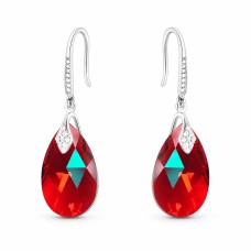 Sudraba auskari „Baroks III (Light Siam Shimmer)“ ar Swarovski® kristāliem