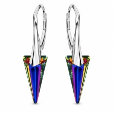 Sudraba auskari „Dzelonis II (Volcano)“ ar Swarovski® kristāliem