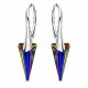 Sudraba auskari „Dzelonis II (Volcano)“ ar Swarovski® kristāliem