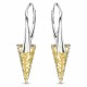Sudraba auskari „Dzelonis II (Gold Patina)“ ar Swarovski® kristāliem