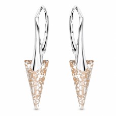 Sudraba auskari „Smaile II (Rose Patina)“ ar Swarovski™ kristāliem