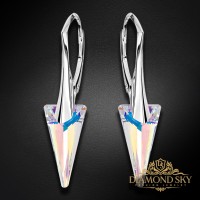 Sudraba auskari "Smaile II (Aurora Borealis)" ar Swarovski™ kristāliem
