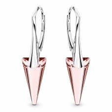 Sudraba auskari „Smaile II (Antique Pink)“ ar Swarovski™ kristāliem