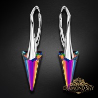 Sudraba auskari "Smaile II (Vitrail Medium)" ar Swarovski™ kristāliem