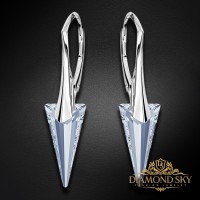 Sudraba auskari "Smaile II (Blue Shade)" ar Swarovski™ kristāliem