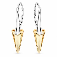 Sudraba auskari „Smaile II (Golden Shadow)“ ar Swarovski™ kristāliem