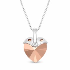 Серебряный кулон 925 пробы «Купидон (Rose Gold)» с кристаллами Swarovski®