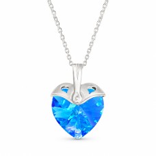 Серебряный кулон 925 пробы «Купидон (Aquamarine AB)» с кристаллами Swarovski®