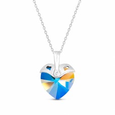 Серебряный кулон 925 пробы «Купидон (Light Colorado Topaz Shimmer)» с кристаллами Swarovski®