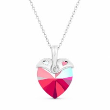 Серебряный кулон 925 пробы «Купидон (Light Siam Shimmer)» с кристаллами Swarovski®