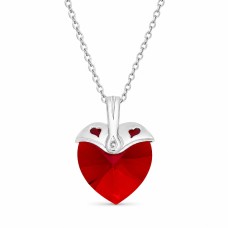 Серебряный кулон 925 пробы «Купидон (Siam)» с кристаллами Swarovski®