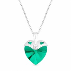 Серебряный кулон «Купидон (Emerald)» с кристаллами Swarovski™