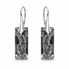 Sudraba auskari „Augošais Kristāls II (Silver Night)“ ar Swarovski® kristāliem