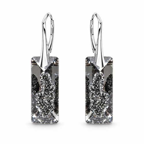 Sudraba auskari „Augošais Kristāls II (Silver Night)“