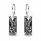 Sudraba auskari „Augošais Kristāls II (Silver Night)“ ar Swarovski® kristāliem