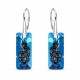 Sudraba auskari „Augošais Kristāls II (Bermuda Blue)“ ar Swarovski® kristāliem