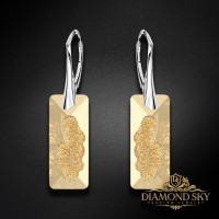 Sudraba auskari "Augošais Kristāls II (Golden Shadow)" ar Swarovski™ kristāliem