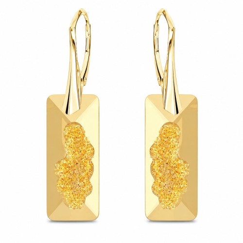 Sudraba auskari „Augošais Kristāls II (Golden Shadow)“