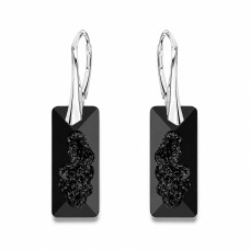 Sudraba auskari „Augošais Kristāls II (Jet)“ ar Swarovski® kristāliem