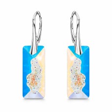 Sudraba auskari „Augošais Kristāls II (Aurora Borealis)“ ar Swarovski™ kristāliem