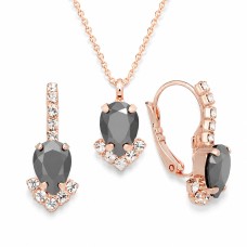 Komplekts sievietēm „Leonora II (Jet Hematite)“ ar Preciosa® kristāliem