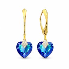 Sudraba auskari „Mīļais Valentīns (Bermuda Blue)“ ar Swarovski® kristāliem