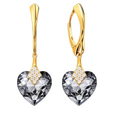 Sudraba auskari „Mīļais Valentīns (Silver Night)“ ar Swarovski® kristāliem