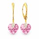 Sudraba auskari „Mīļais Valentīns (Light Rose)“ ar Swarovski® kristāliem