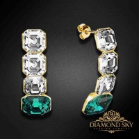 Sudraba auskari "Imperial (Emerald)" ar Swarovski™ kristāliem