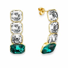 Sudraba auskari „Imperial (Emerald)“ ar Swarovski™ kristāliem