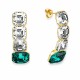 Sudraba auskari „Imperial (Emerald)“ ar Swarovski™ kristāliem