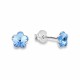 Sudraba auskari „Saules Ziediņš II (Aquamarine)“ ar Swarovski® kristāliem