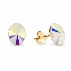 Sudraba auskari „Clarice V (Aurora Borealis)“ ar Swarovski® kristāliem