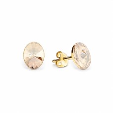 Sudraba auskari „Klaris V (Golden Shadow)“ ar Swarovski™ kristāliem