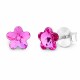 Sudraba auskari „Saules Ziediņš (Fuchsia)“ ar Swarovski® kristāliem