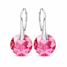 Sudraba auskari „Marianne (Rose)“ ar Swarovski® kristāliem