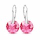 Sudraba auskari „Marianne (Rose)“ ar Swarovski® kristāliem