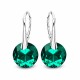 Sudraba auskari „Marianna (Emerald)“ ar Swarovski® kristāliem