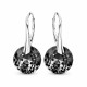 Sudraba auskari „Marianne (Silver Night)“ ar Swarovski® kristāliem