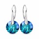 Sudraba auskari „Marianne (Bermuda Blue)“ ar Swarovski® kristāliem