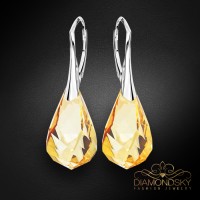 Sudraba auskari "Spirāle (Golden Shadow)" ar Swarovski™ kristāliem