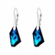 Hopeiset korvakorut ”Hyperborea (Bermuda Blue)” Swarovski®-kristalleilla