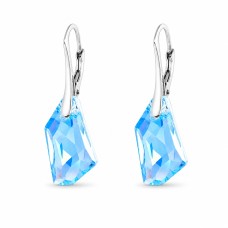 Sudraba auskari „Hiporboreja (Aquamarine Blue)“ ar Swarovski™ kristāliem