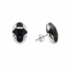 Sudraba auskari „Delija (Graphite Lite Chrome)“ ar Swarovski® kristāliem